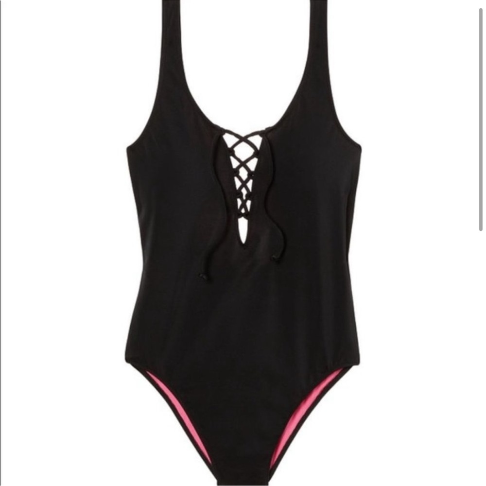 🖤Pick 5/$25 PINK Victoria Secret One Piece Lace Up Swimsuit - Size Small